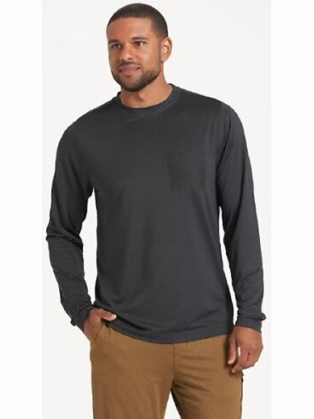 Vuori Tradewind Long Sleeve Performance Tee large gray technical athleisure